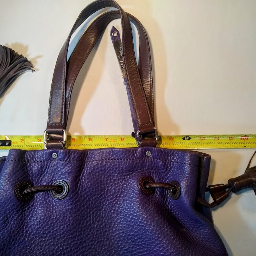 Cole Haan purple-eggplant with chocolate trimmings leather bag - Picture 15 of 16
